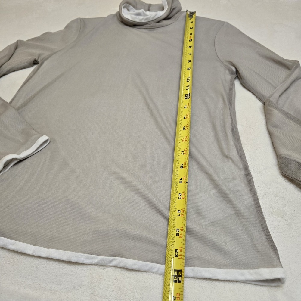 S Max Mara Turtleneck Long Sleeve Double Layer Mesh Beige Classic Casual Medium - Picture 9 of 14